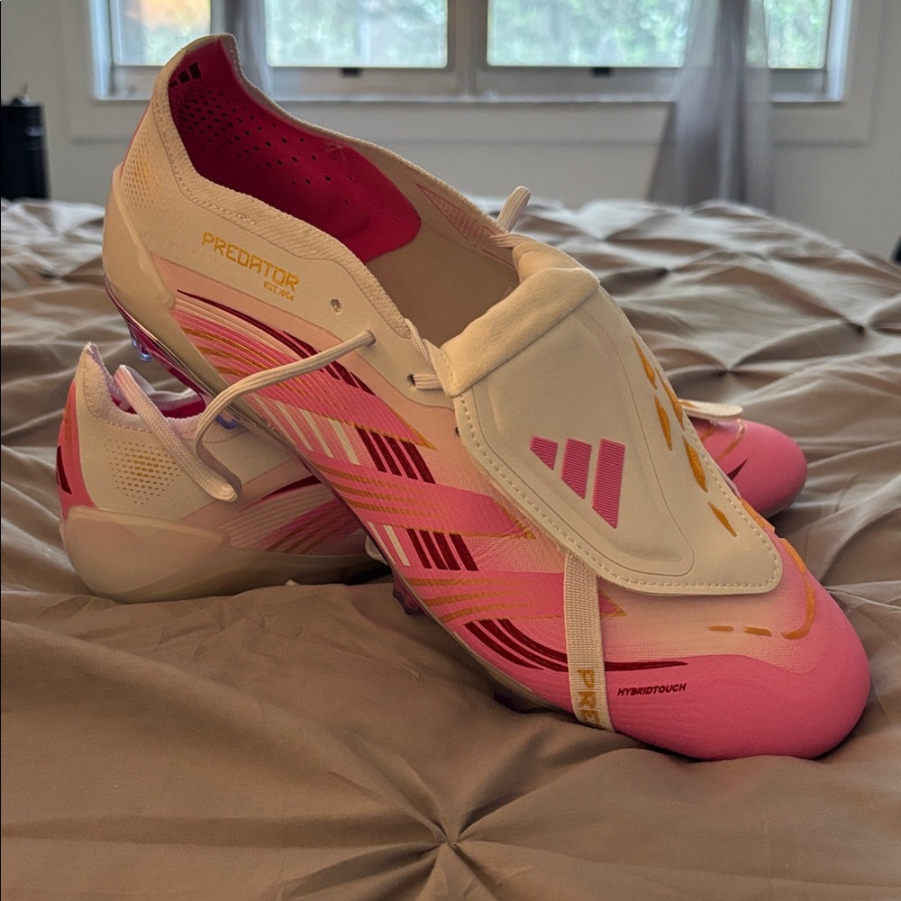Adidas Predator Pink and Cream Soccer Cleats